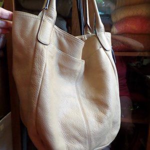 TIGNANELLO TAN VERY LARGE LEATHER TOTE BAG